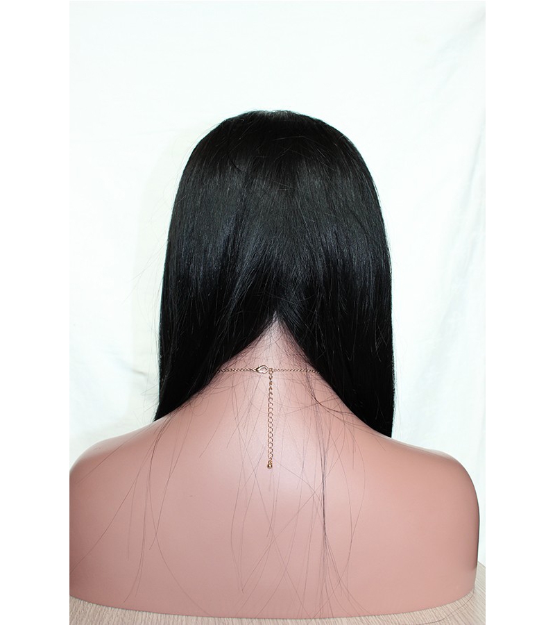 Human Lace Front Wigs With Baby Hair Natural Black Silk Straight Peruvian Hair Wig With Natural Baby Hair Bleached Knots - Image 5