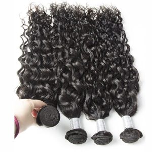 Alternative view of Water Wave 3 Bundles With Ear to Ear Lace Frontal Closure Unprocessed Peruvian Human Hair Weave with 13x4 Inch Full Lace Frontal With Baby Hair