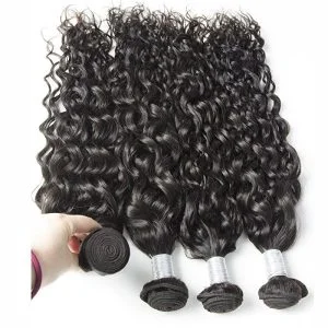 Alternative view of Water Wave 3 Bundles With Ear to Ear Lace Frontal Closure Unprocessed Peruvian Human Hair Weave with 13x4 Inch Full Lace Frontal With Baby Hair