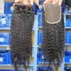 4x4 HD Hair Lace Closure Piece Natural Color Kinky Straight Cambodian Virgin Human Hair Free Part Lace Closure 4x4inches