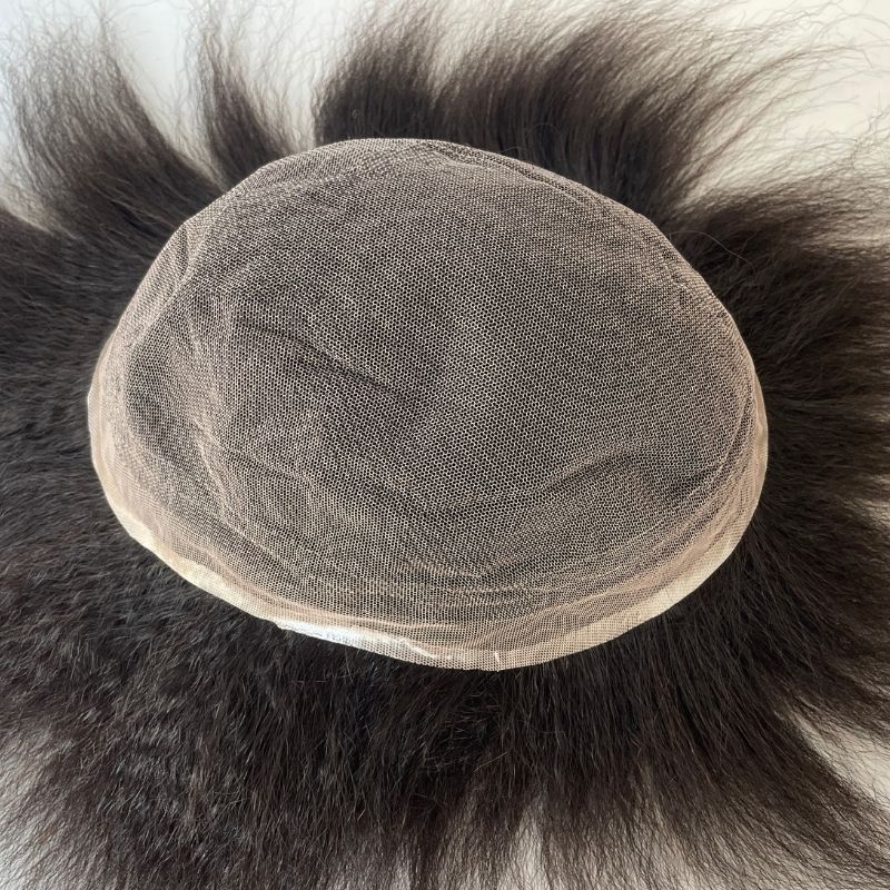 Pwigs Toupee for Men Full French Full Lace Cap Base European Human Hair Men Toupee Natural Hairline Hair System 1B Hair Men Wigs - Image 8