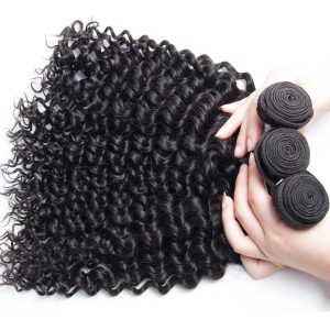 Brazilian Deep Wave 3 Bundles with Closure 8A Unprocessed Deep Curly Human Hair Extensions with Three Part Lace Closur Remy Hair - Image 3