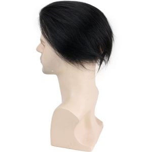 Hairpieces Replacement System For Men Swiss Lace Net With Half Pu Around Hair 100% European Remy Human Hair 10x8 - Image 9