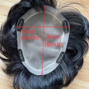 Pwigs Toupee for Men 100%Human Hair Toupee Swiss Lace Toupee For Men With NPU Around Clip In Hair System Toupee 1B Color Hair Piece European Human Hair Men Toupee Natural Hairline Hair System Hair Men Wigs - Image 8