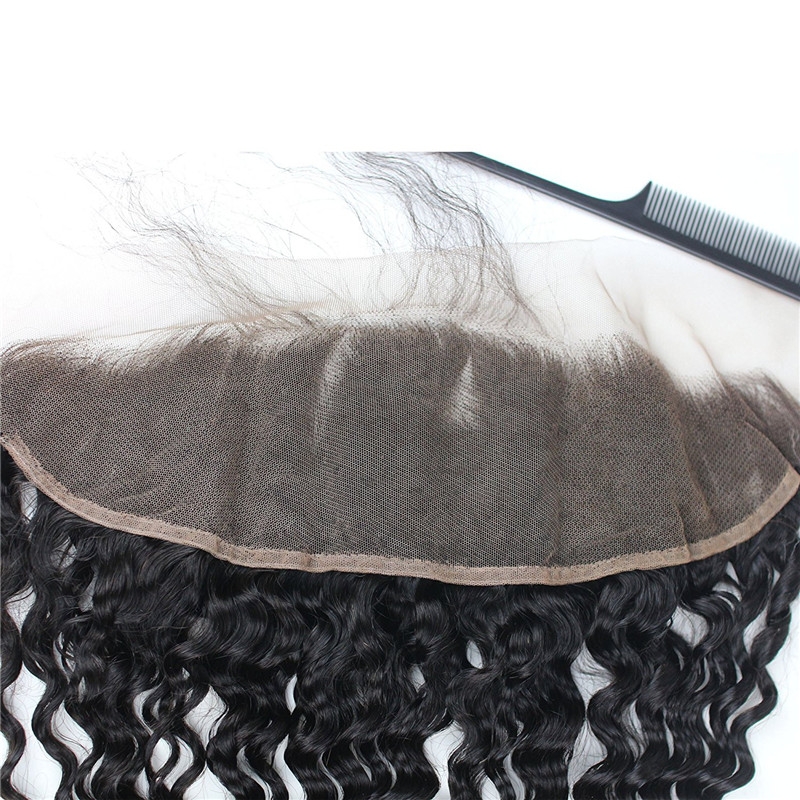 Lace Frontal Closure 13x4 Soft Curl Wave Free Part Ear to Ear Brazilian Human Hair Frontal Closure with Baby Hair Bleached Knots Natural Color - Image 4