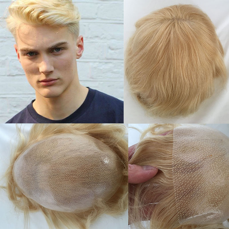 PU V-loop Super Thin Skin Hairpiece Ultra Thin Skin Mens Toupee Invisible Men Hair Replacement Poly Disposable Hairpiece Natural Hairline - Image 29