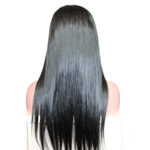 Pretty Lace Front Wigs Natural Black Silk Straight Indian Hair Bleached Knots Natural Baby Hair Around Pre-Plucked For Black Women - Image 2
