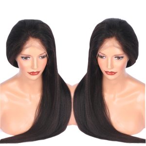 Yaki Straight 13x6 Lace Front Human Hair Wigs For Women Indian Remy Hair Lace Frontal Wigs Pre Plucked With Baby Hair - Image 2