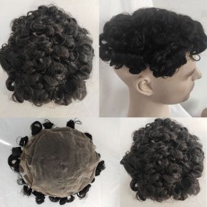 Pwigs Hairpiece Super Thin Full Swiss Lace Mens Toupee Soft Light Density Hairpieces Remy Human Hair Repalcement Bleached Knots Transparent Hair Syste - Image 7