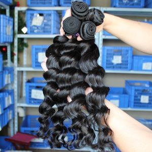 Natural Color Indian Remy Human Hair Loose Wave Hair Weave 3 Bundle Deals - Image 4