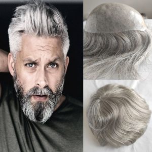 PU V-loop Super Thin Skin Hairpiece Ultra Thin Skin Mens Toupee Invisible Men Hair Replacement Poly Disposable Hairpiece Natural Hairline - Image 8