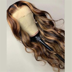 Alternative view of Virgin Human Hair Lace Front Blond Ombre Color Wig