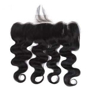 Alternative view of Pre Plucked 13x4 Ear to Ear Lace Frontal Closure Bleached Knots with Hair Bundles Peruvian Body Wave Remy Human Hair Weave Natural Color