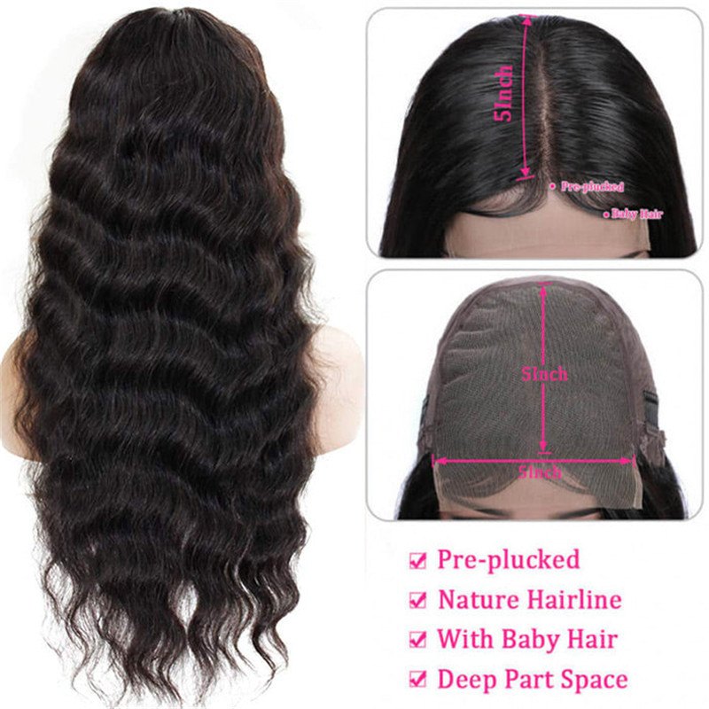 Loose Deep Wave Middle Part 5X5 Hd Closure Wigs Quality Wigs Long Human Hair 30 Inch Wig - Image 6