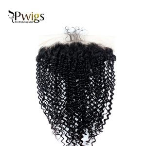 Kinky Curly bundles With 13x6 Lace Frontal Closure Human Hair 4pcs Lot 8A - Image 4