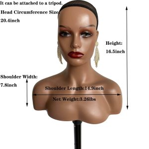 PWig Mannequin Heads 3Colors Bust Female Realistic Manikin Head with Face and Shoulders for Wigs Beauty Accessories Displaying - Image 22