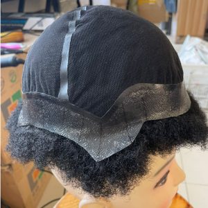 Customized Hairpiece Afro Toupee For Black Men African 4mm 1B20%Gray Color Afro Wig 150% Density Toupee Hairpieces