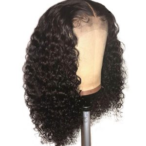 Middle Part Brazilian Natural Color Curly Hair Full Lace Wig Pre Plucked Hair Line With Baby Hair - Image 3