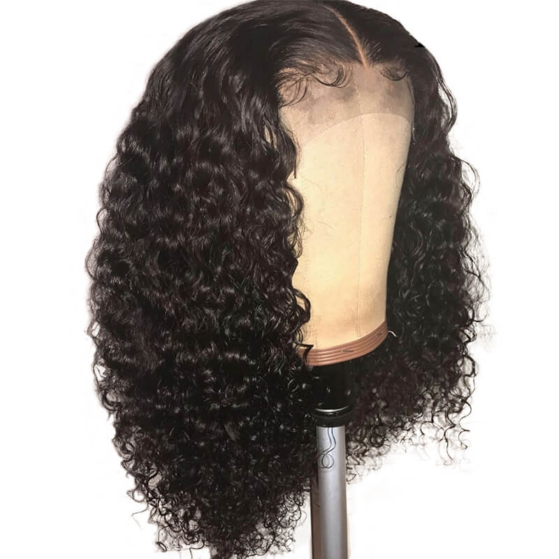 Middle Part Brazilian Natural Color Curly Hair Full Lace Wig Pre Plucked Hair Line With Baby Hair - Image 3