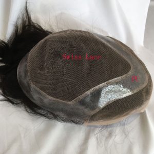 Human Hair Piece Wigs Toupee for Men Hair Replacement System Human Hair Toupee For Men Natural Lace Front with Skin 10x8 Straight 60# White Color - Image 8
