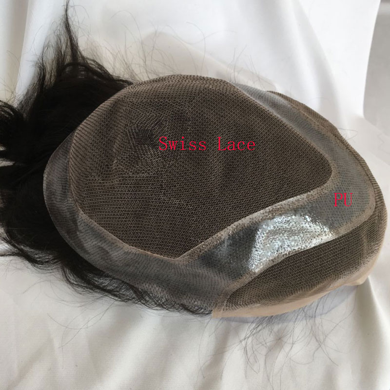 Human Hair Piece Wigs Toupee for Men Hair Replacement System Human Hair Toupee For Men Natural Lace Front with Skin 10x8 Straight 60# White Color - Image 8