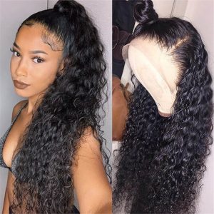 Alternative view of Water Wave Wigs 360 Lace Frontal Wigs Glueless Human Hair 130% 180% Density Natural Looking Wigs