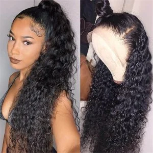 Alternative view of Water Wave Wigs 360 Lace Frontal Wigs Glueless Human Hair 130% 180% Density Natural Looking Wigs