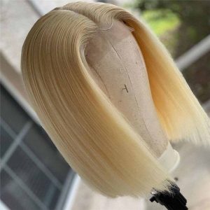 150% Density Red Blonde Highlight Bob Human Hair Wigs Peruvian Hair Bob Blonde Lace Front Wig Transparent Lace Wigs Pre Plucked - Image 5