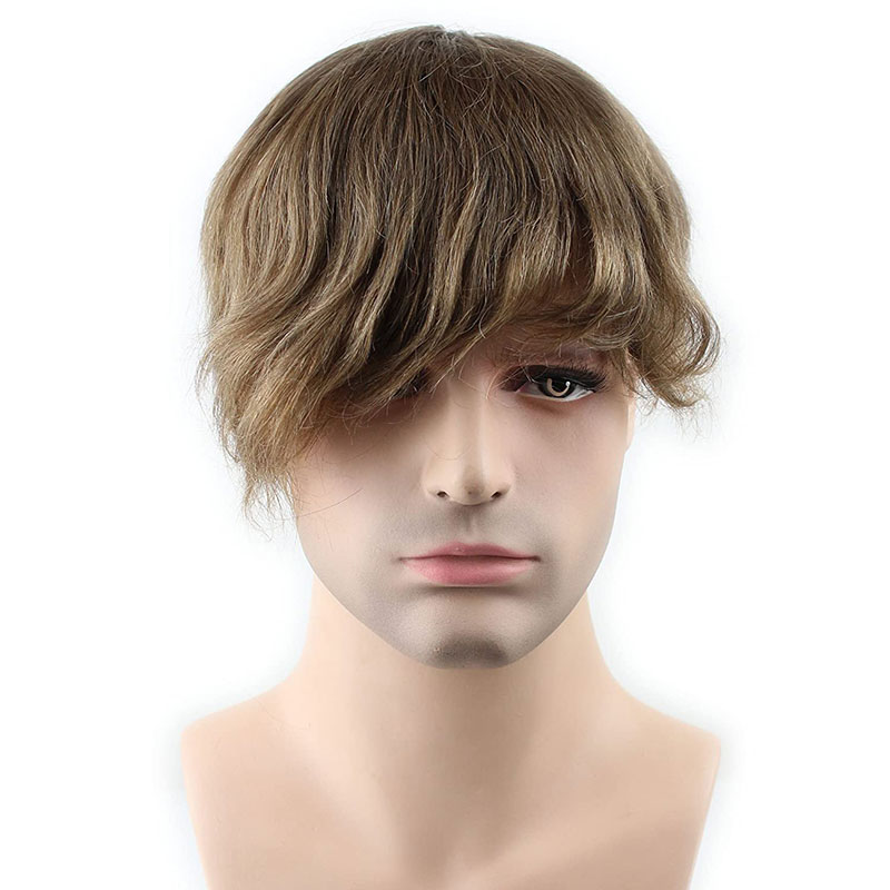 Toupee for men Hair pieces 100% European Virgin Human Hair Replacement System For Men 10"x8" Human Hair Toupee Men Hair Piece #18 Light Brown Color - Image 10