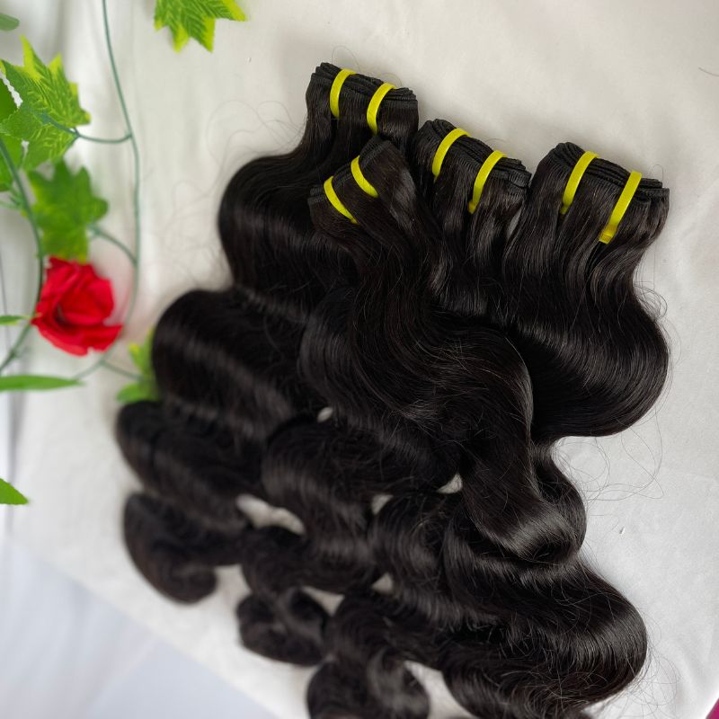 Pwigs Body Wave 12A Top Grade Raw Double Drawn Cambodian Virgin Human Hair Bundles Sew in Extensions Natural Black Double Weft 100% Natural Cuticle Aligned Unprocessed Hair - Image 8