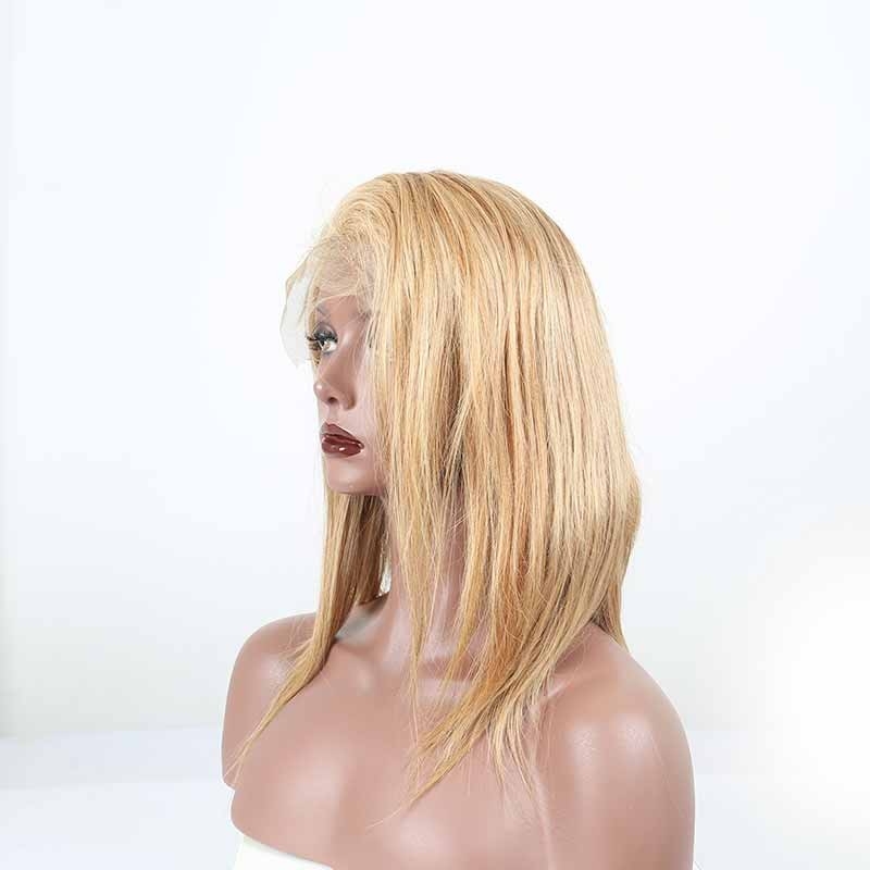Blonde Human Hair Lace Front Wigs Color #27 Silky Staight Natural Color Pre-Plucked Lace Wig with Baby Hair - Image 3