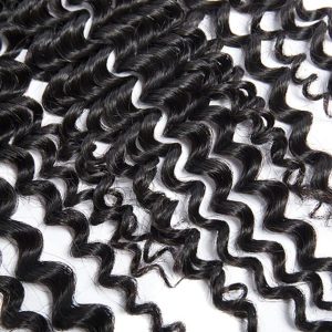 8a Deep Curly Wave 3 Bundles with Lace Frontal Closure 13×4 Ear to Ear Frontal with Bundles Bleached Knots Unprocessed Brazilian Deep Wave Hair - Image 9
