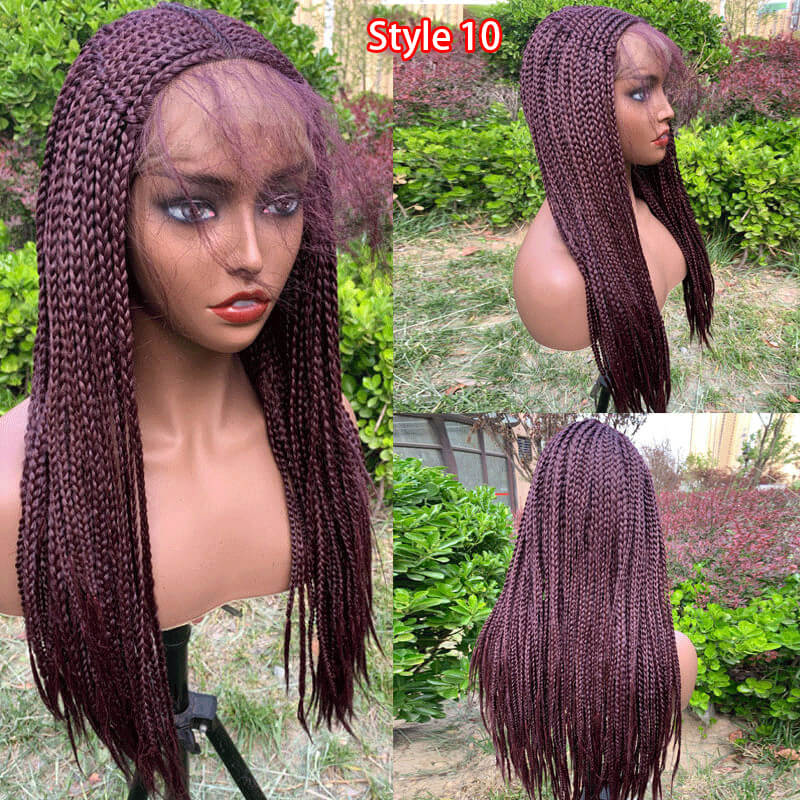 Goddess Box Braids Crochet Hair Bohomian Crochet Box Braids Curly Ends 13X3 Synthetic Lace Front Wigs For Women - Image 13