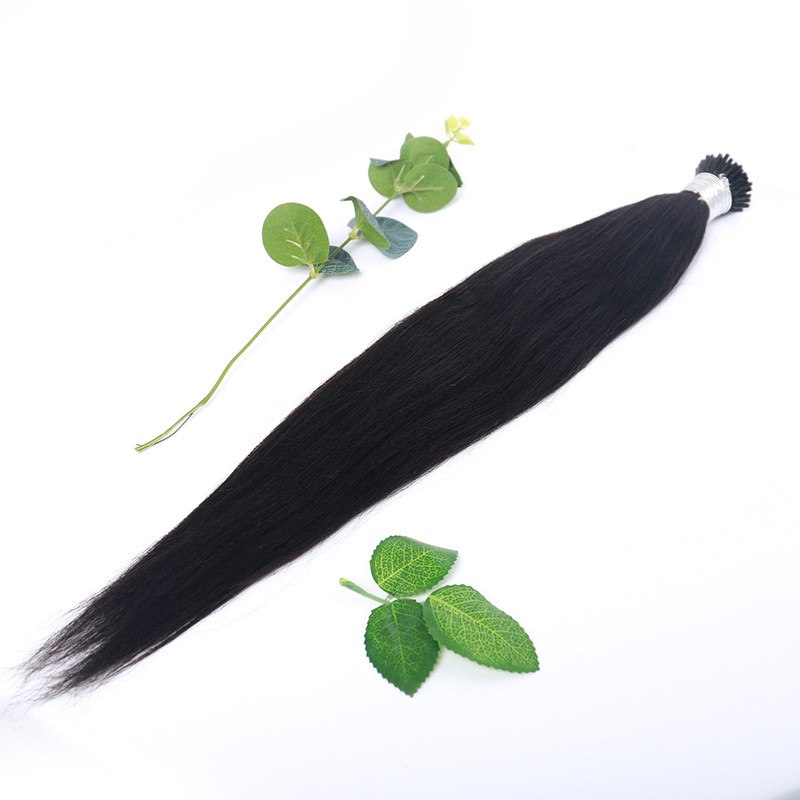 Wholesale Virgin Wig Braiding Custom Color Human Hair Yaki Straight Hair Extensions I Tip - Image 2