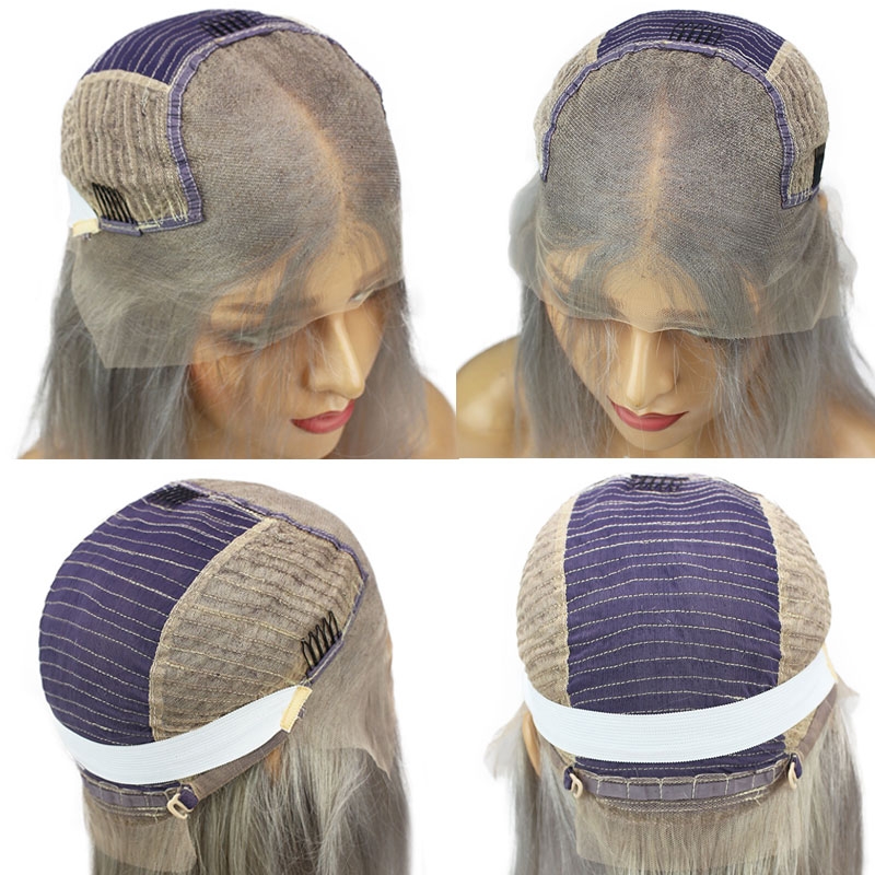 Deep Middle Part Bob Lace Front Wigs Grey 13x6 Human Hair Wigs For Women Natural Baby Hair Pre-Plucked Natura Hair Line - Image 6