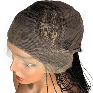 Black Color Hair Braided Box Braids Wigs High Temperature Fiber Hair Synthetic Lace Front Wig For Women Lace Wigs - Image 5