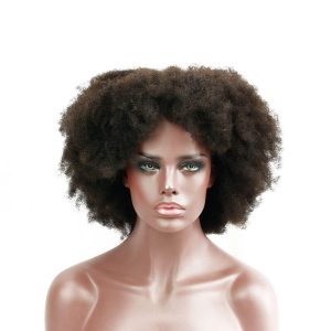 Afro Kinky Curly Brazilian Human Hair Lace Front Wig Pre Plucked Bleached Knots - Image 4