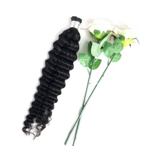 Alternative view of Deep Wave I Tip Hair Extensions I Tip Human Hair Extensions I-Tip Kinky Raw Hair Extension