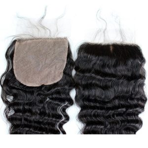 Brazilian Remy Hair Deep Wave Silk Base Closure 4x4 Human Hair Free Middle 3 Part Silk Lace Closure 16inch - Image 4