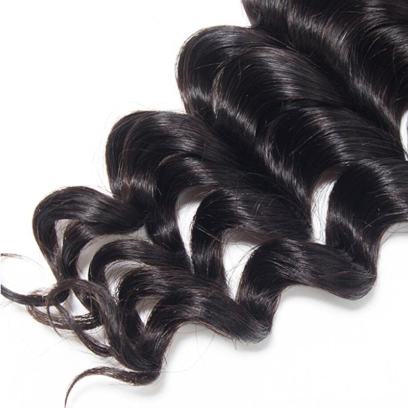4x4 Middle Part Lace Closure Peruvian Remy Hair Loose Deep Wave Peruvian Remy Hair Deep Wave Lace Closure - Image 3