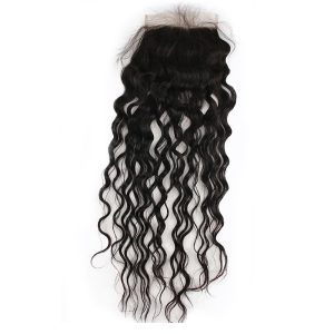 Alternative view of Transparent HD Swiss Thinner lace 5x5 Lace Closures Curly Unprocessed Brazilian Human Hair Pieces Bleached Knots with Baby Hair Free Part