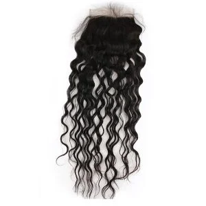 Alternative view of Transparent HD Swiss Thinner lace 5x5 Lace Closures Curly Unprocessed Brazilian Human Hair Pieces Bleached Knots with Baby Hair Free Part