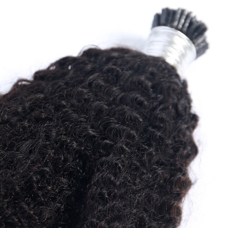 Natural 4B 4C Virgin Hair I Tip Afro Kinky Curly 100G/Bundle I Tip Human Hair Extensions For Women - Image 2