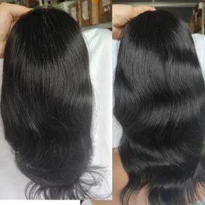 Alternative view of Swiss Lace Men's Toupee Lace Front Men Wig Replacement System Human Hair wig style for men Bleached Knots 10x8inch Long Hair 12''Long Hair Toupee
