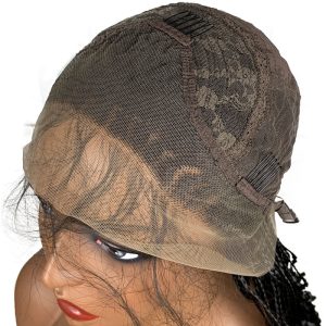 24" Braided Wigs Synthetic 13X3" Lace Front Wig With Baby Hair Cornrow Braid Wig With Curls For Black Women Curly Wigs - Image 4