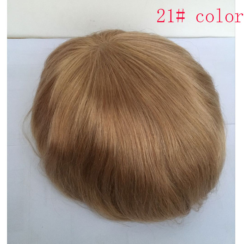 Men Wigs Human Hair Toupee Thin Skin Pu Male Wig Hair Prosthesis Men Toupee Hair 8x10inch Replacement System Remy Hair Pieces 7# Brown - Image 23