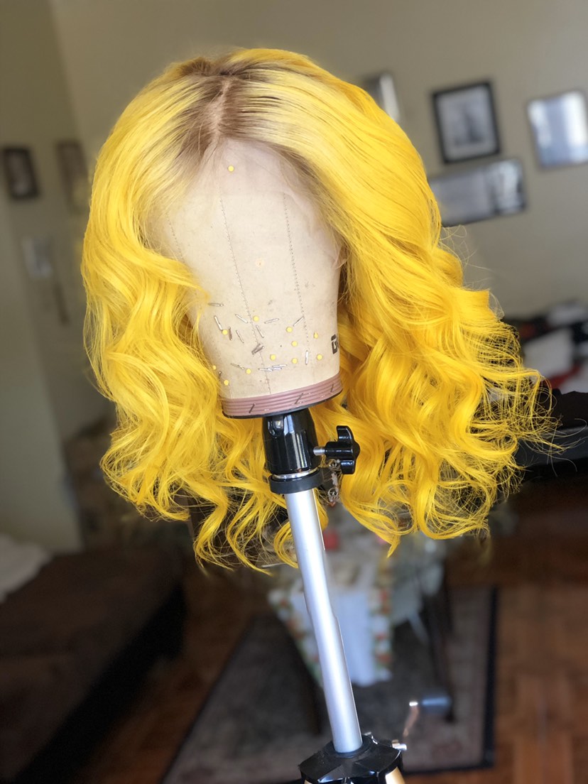 Transparent Lace Wigs # Brown Yellow Ombre Colored Human Hair Wigs Body Wave Brazilian Remy Lace Front Wig Closure Wig - Image 2