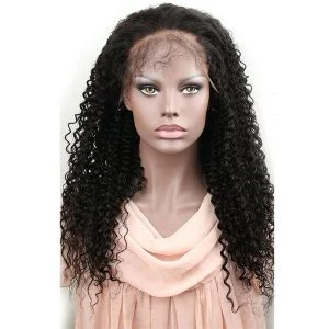Alternative view of 360 Lace Frontal Wig Kinky Curly Extra High Density Brazilian Remy Human Hair Full Lace Wigs with Baby Hair Natural Hairline for Black Women