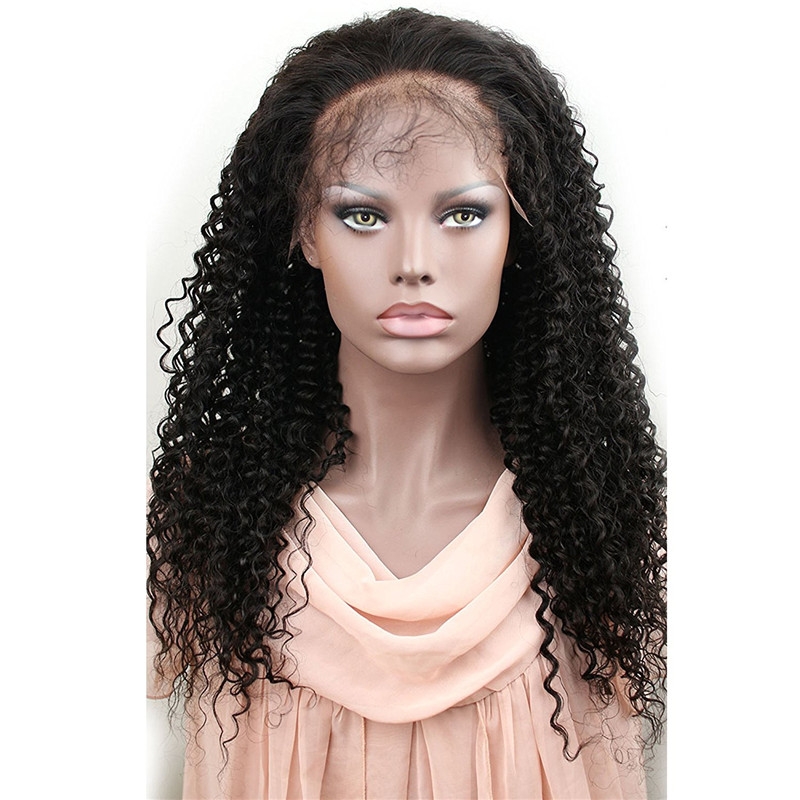 360 Lace Frontal Wig Kinky Curly Extra High Density Brazilian Remy Human Hair Full Lace Wigs with Baby Hair Natural Hairline for Black Women - Image 2