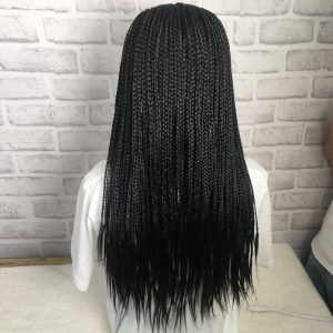 Fully Handmade 13X6" Wide Lace Area Tiny Braided Top Box Braided Wigs For Black Women Synthetic Swiss Lace Front Twist Braids Wigs With Baby Hair Ligh - Image 4